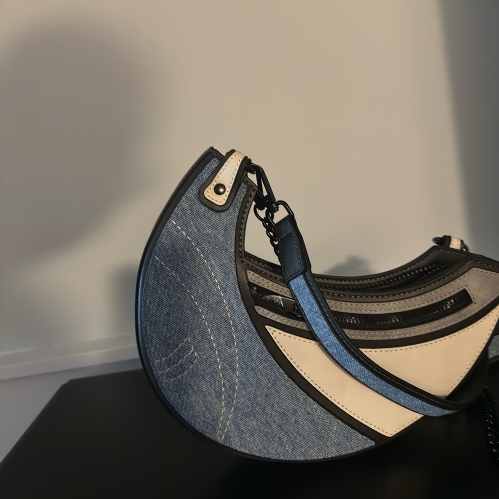 Stylish Denim and Cream Women's Bag